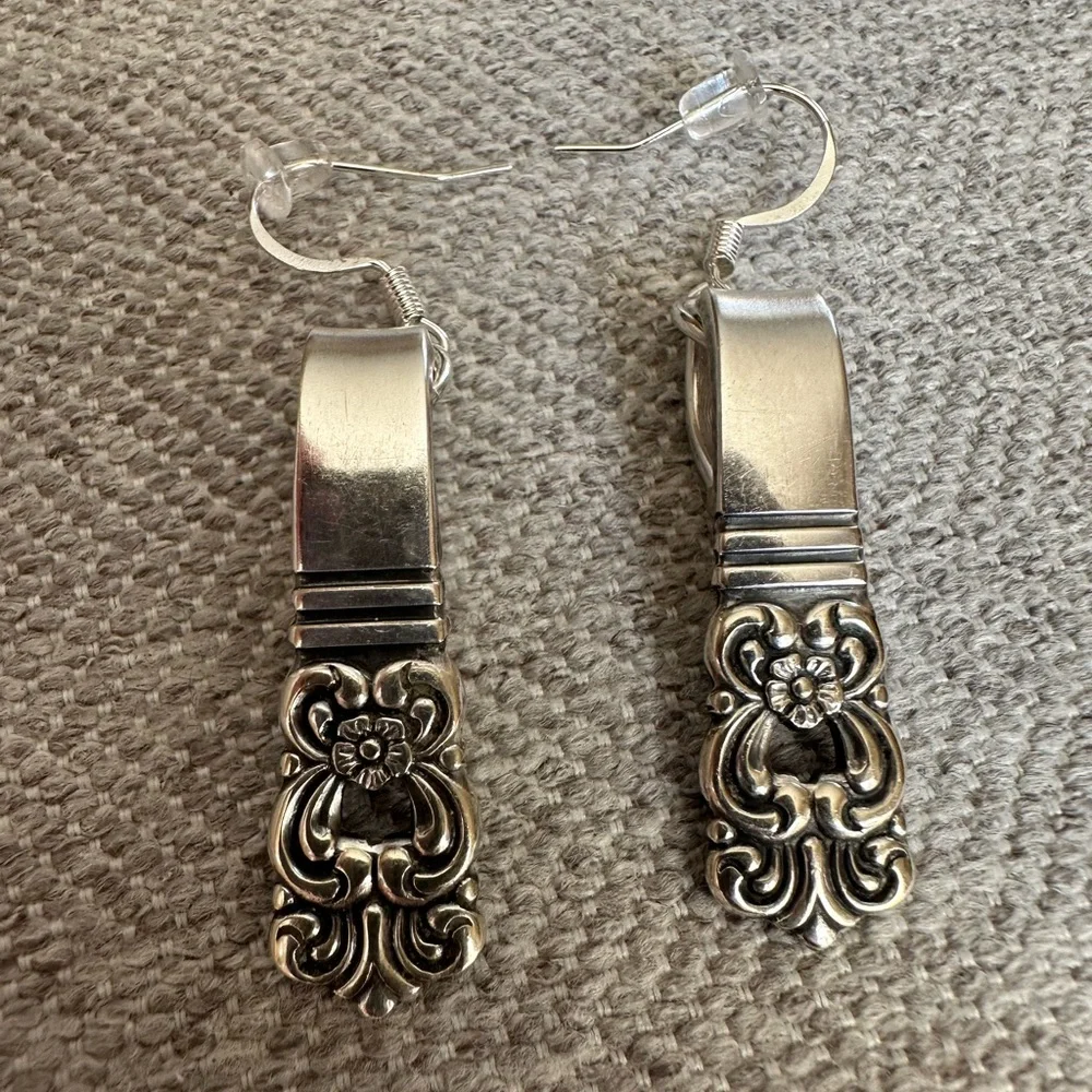 Handmade Silverware Earrings - Picture 3 of 6